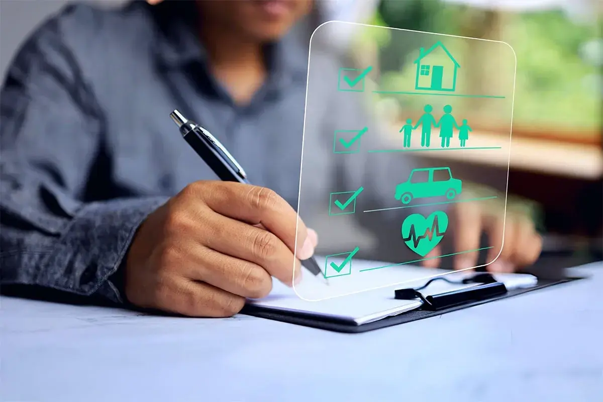 person holding pen over clipboard